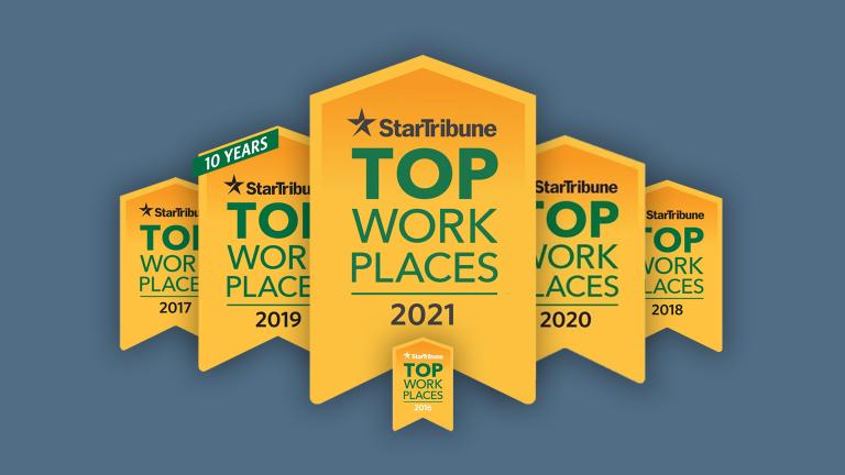 StarTribune Top Work Places badges