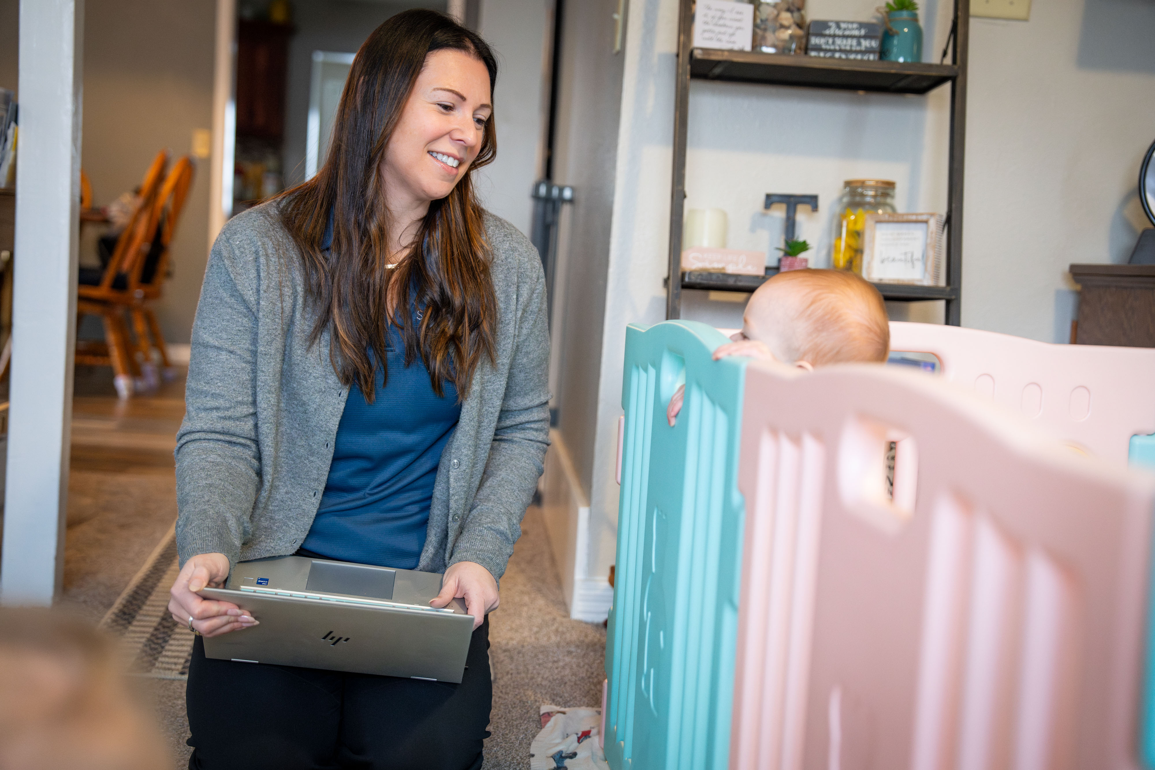A girl playing at daycare